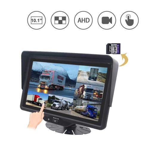 Full Touch 10.1 Inch 6CH AHD Rear View Monitor Built-in DVR for Lorry