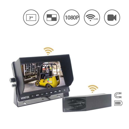 Rechargeable 7 Inch 1080P Wireless Magnetic Forklift Camera System