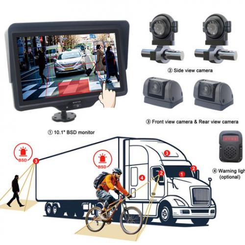 10.1 Inch All-round Blind Spot pedestrian & Vehicle Detection Monitoring Solution for Truck