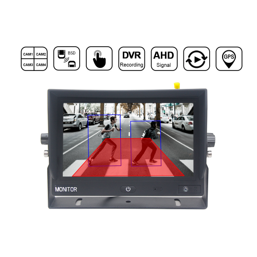 7 Inch IPS LCD Quad View Blind Spot Detection Vehicle AI Monitor 